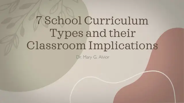 'Video thumbnail for Seven School Curriculum Types and Their Classroom Implications'