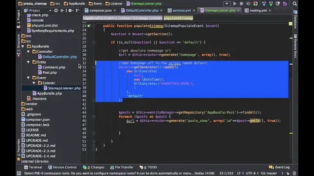 'Video thumbnail for How to use PrestaSitemapBundle in Symfony 2.6 [2/2]'