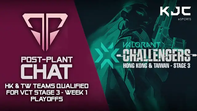 'Video thumbnail for Hong Kong & Taiwan Teams Qualified for VCT Stage 3 - Week 1 Playoffs | Post-Plant Chat'