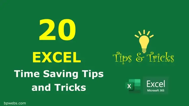 'Video thumbnail for 20 Excel Tips and Tricks to Save Time'