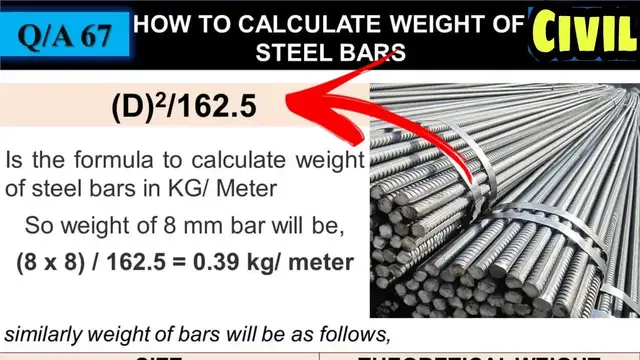 'Video thumbnail for How to calculate weight of steel rod of 8mm, 12mm 16mm etc'
