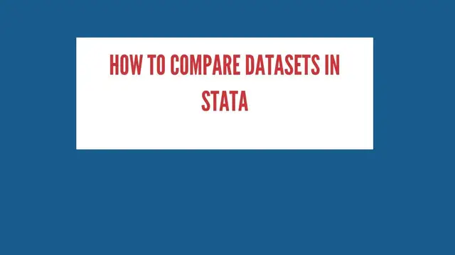 'Video thumbnail for Compare Datasets in Stata'