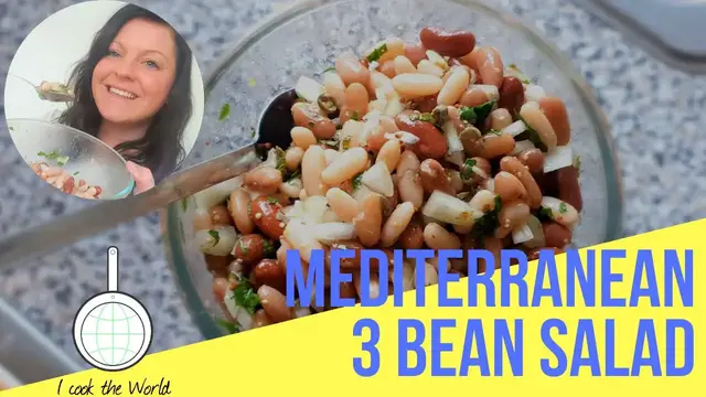 'Video thumbnail for Mediterranean 3 Bean Salad Recipe - I Cook The World'