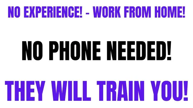 'Video thumbnail for No Experience | Work From Home Job | No Phone Needed | They Will Train You | Online Job Hiring Now'