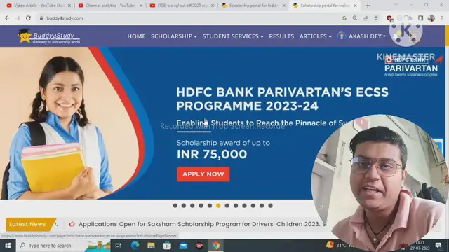 'Video thumbnail for HDFC Scholarship Apply 2023-24 Apply '
