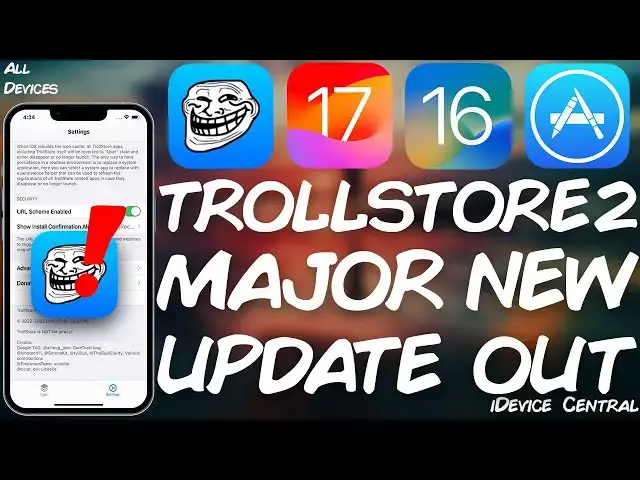 'Video thumbnail for MAJOR TrollStore 2 Updates RELEASED! iOS 15.5 - 16.6.1 / 17.0 ALL DEVICES! No more Re-Signing Apps!'