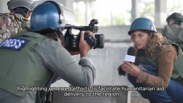 'Video thumbnail for US military shows reporters pier project in Gaza as it takes another stab at aid delivery'