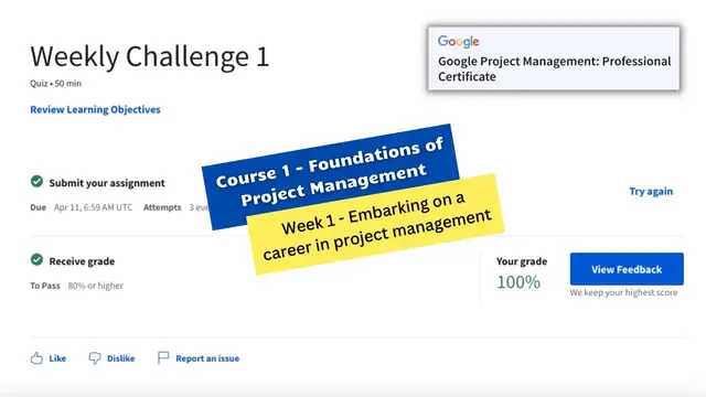 'Video thumbnail for Foundations of project management weekly challenge 1 || Google Project Management'