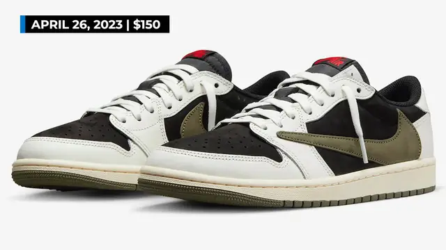 'Video thumbnail for 2023 Women's Travis Scott x Air Jordan 1 Low OG "Olive" Release Date'