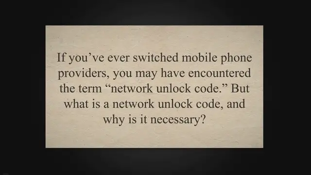 'Video thumbnail for What is Network Unlock Code?'