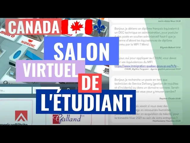 'Video thumbnail for Québec 🇨🇦 lance le nouveau salon virtuel de l'étudiant du 29 octobre au 6 novembre 2020.'