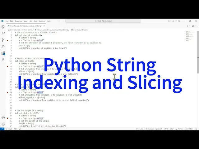 'Video thumbnail for How to Slice and Index Strings in Python'