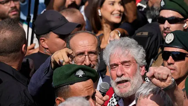 'Video thumbnail for Georges Abdallah receives hero’s welcome in Beirut after 40 years in French prison'