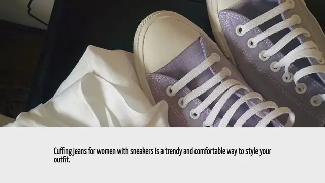 'Video thumbnail for How To Cuff Jeans Women"S With Sneakers'