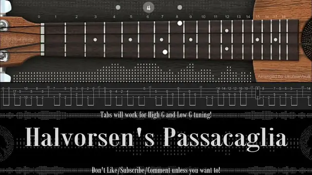 'Video thumbnail for "Halvorsen's Passacaglia" Fingerstyle Ukulele Tabs | Halvorsen | Learn or Listen!'