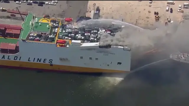 'Video thumbnail for NTSB blames training failures in deadly Newark ship fire'