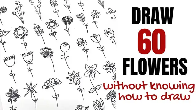 'Video thumbnail for How to Draw 60 Flowers without Knowing How to Draw'