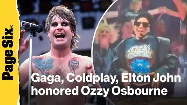 'Video thumbnail for See how Lady Gaga, Coldplay, and Elton John honored Ozzy Osbourne'