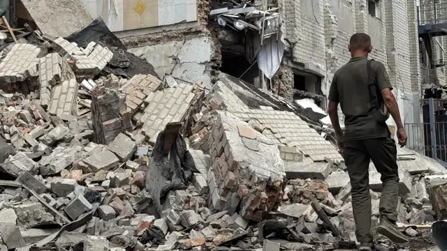 'Video thumbnail for Russian strikes kill 27 across Ukraine'