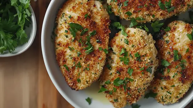 'Video thumbnail for Crispy Chicken Cutlets with Garlic and Parsley – Easy Breaded Chicken Recipe'