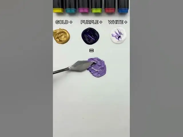 'Video thumbnail for Color mixing recipe | Gold purple and white paint mixing | ASMR #paintmixing #colormixing #asmr'