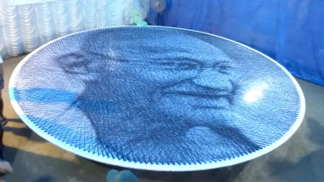 'Video thumbnail for Sreekanth Sets Record with Largest Pin and Thread Artwork'