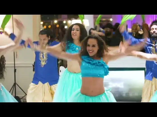 'Video thumbnail for AMAZING BOLLYWOOD  WEDDING'S PERFORMANCE MIAMI STYLE | NACH MERI RANI | KAMARIYA | JALEBI BABY'