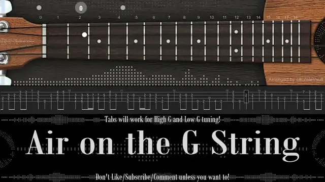 'Video thumbnail for "Air on the G String" Fingerstyle Ukulele Tabs | Bach BWV 1068 | Learn or Listen!'