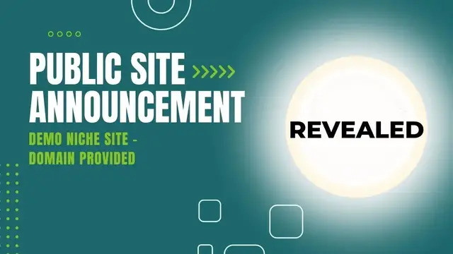 'Video thumbnail for Public Demo Site Announcement! Revealed domain for niche site'