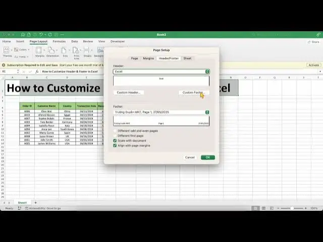 'Video thumbnail for Excel 365: Cách Tùy Chỉnh Header & Footer Trong Excel'