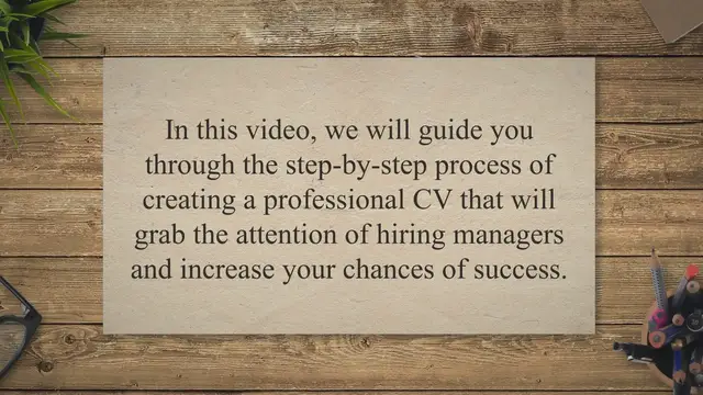 'Video thumbnail for Mastering the Art of Crafting a Professional CV: Your Step-by-Step Guide to Landing Your Dream Job'