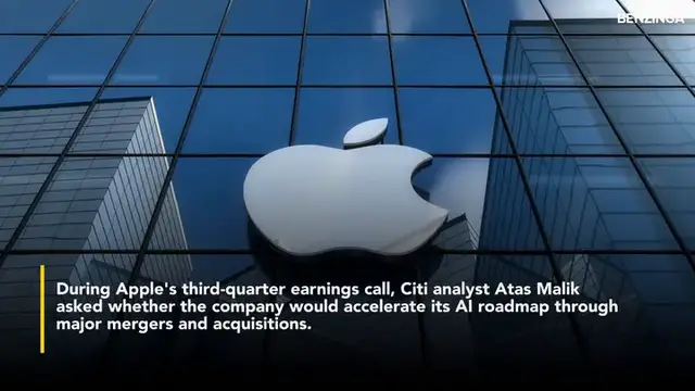 'Video thumbnail for Tim Cook Says Apple Is 'Very Open' To AI Acquisitions Amid Mounting Pressure To Catch Up With Google, Meta And Microsoft'