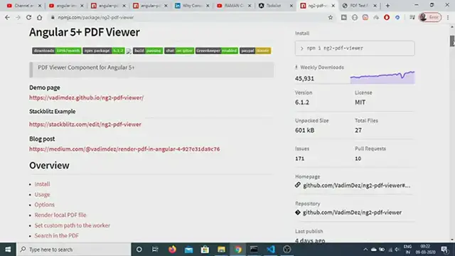 'Video thumbnail for Angular 9 Render PDF Documents Using ng2-pdf-viewer Library 2021'