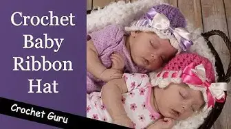 'Video thumbnail for Crochet Baby Hat - Crochet Baby Ribbon Hat Pattern'