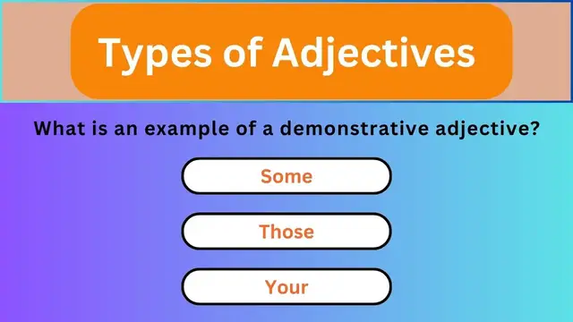 'Video thumbnail for English Grammar Practice || Types of Adjectives || English Grammar Test'