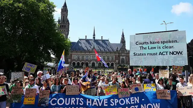 'Video thumbnail for Failure to tackle climate change could be a violation of international law, UN court finds'