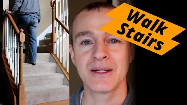'Video thumbnail for Walking upstairs after knee replacement - Up with the good and down with the bad.'