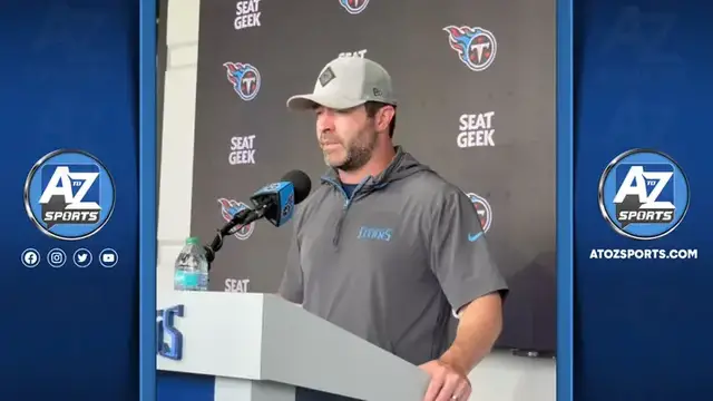 'Video thumbnail for Titans HC Brian Callahan talks Cam Ward's progress, new offseason program, & player development'