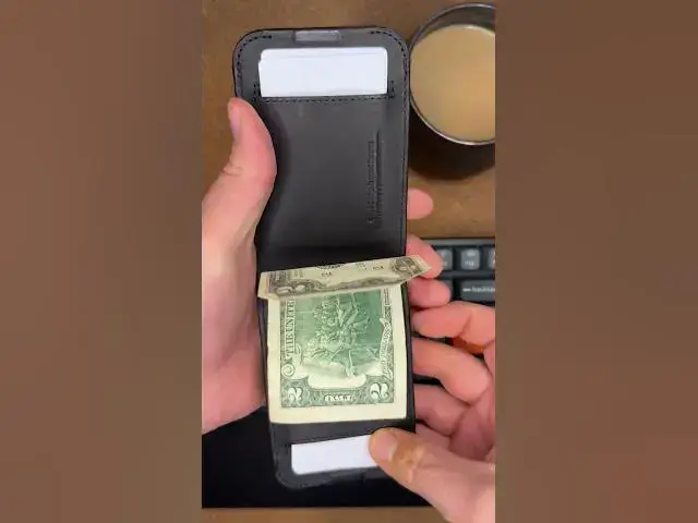 'Video thumbnail for This wallet is a Bifold with minimalist wallet features! #menswallet  #leatherwallets'