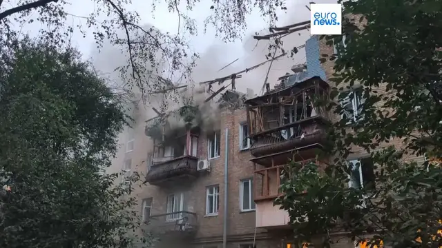 'Video thumbnail for Russia's missile and drone strike on Kyiv kills six, including a child, and injures 52'