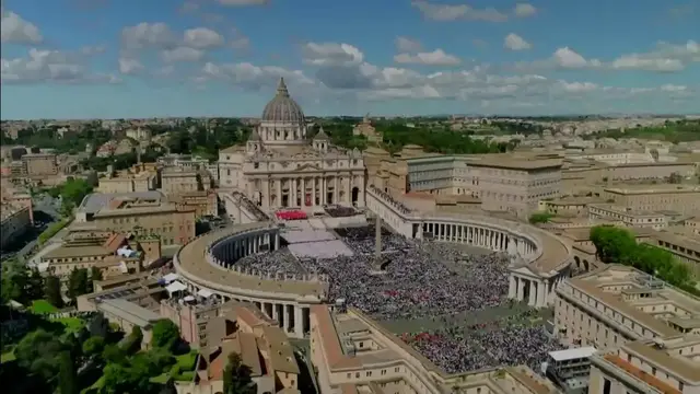 'Video thumbnail for Argentinian President Javier Milei overcome with emotion at Pope Francis funeral'