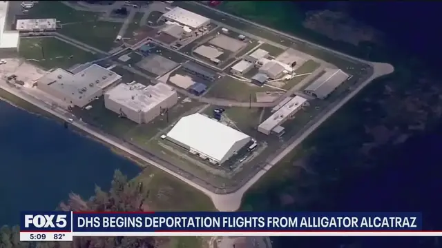 'Video thumbnail for Deportation flights from 'Alligator Alcatraz' begin'