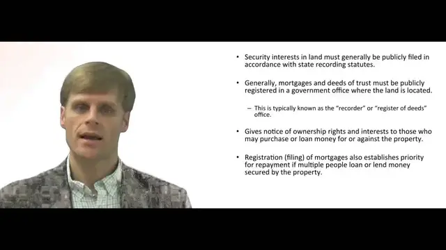 'Video thumbnail for Establishing a Security Interst in Real Property Land'