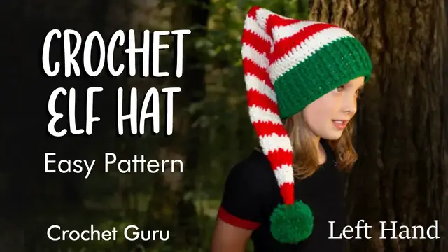 'Video thumbnail for Crochet Elf Hat - Left Handed Tutorial - Crochet Guru'