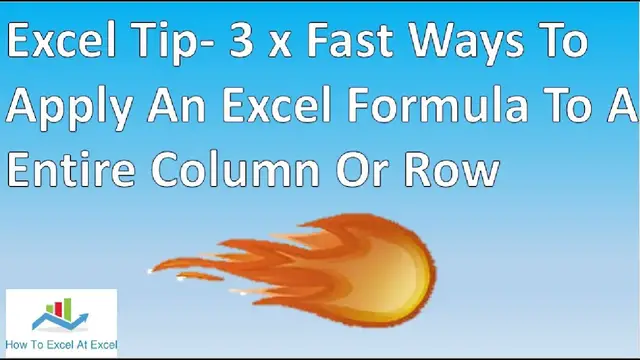 'Video thumbnail for Excel Video Tip 3 Fastest Ways To Apply A Formula To An Entire Column Or Row In Excel'