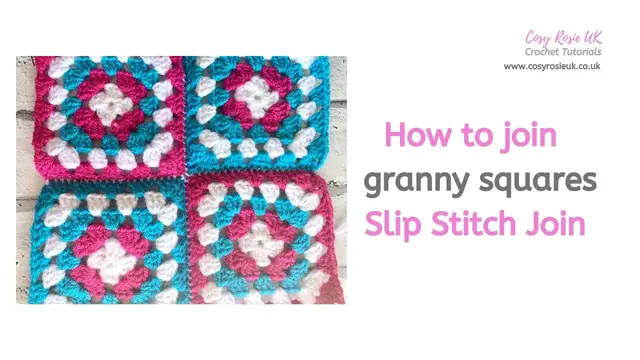 'Video thumbnail for How to Join Granny Squares with Slip Stitch Join'