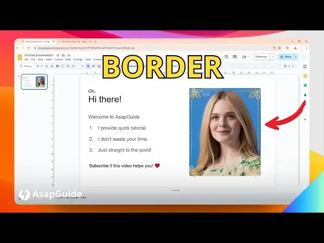 'Video thumbnail for How to Add a Border to a Picture in Google Slides'