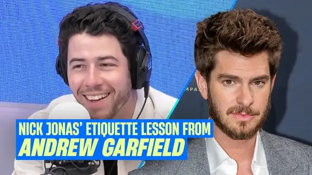 'Video thumbnail for Nick Jonas gets a lesson in etiquette from Andrew Garfield | Capital'