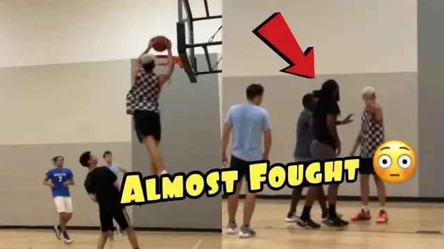 'Video thumbnail for Dunking On Trash Talker!! Pro Dunker Plays 5v5 Basketball'