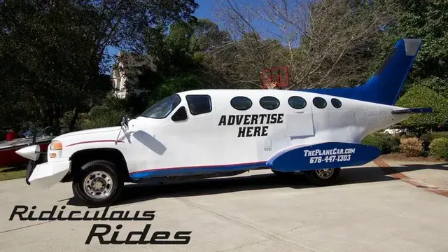 'Video thumbnail for Genius Car Designer Builds 32ft Long 'Plane Car''